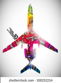 eps10, airplane, vector abstract background