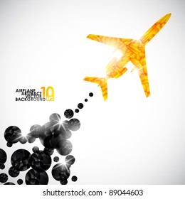 eps10, airplane, vector abstract background