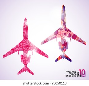 eps10, airplane, vector abstract background