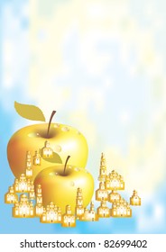 EPS10/ Apple Savior - Transfiguration of Our Lord. Two apples - Vertical
