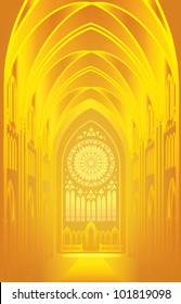 EPS10/ The architectural background - gold. Imagination in Gothic style