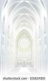 EPS10/ The architectural background - silver. Imagination in Gothic style