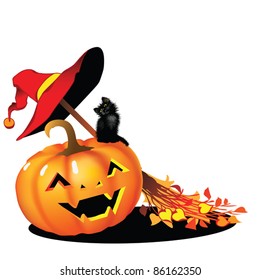 EPS10/ Attributes of Halloween on a white background