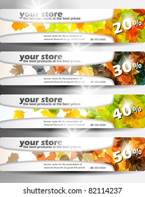 eps10, autumn discount sale banner poster abstract flyer