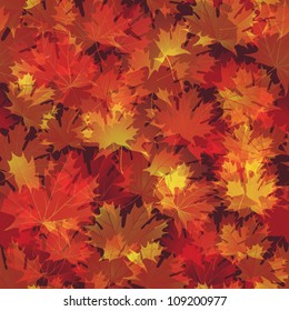 EPS10 Autumn leaves seamless background. Vector illustration.