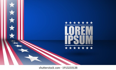 EPS10 background. 3D Patriotic background with US flag colors. Perfect for any use you want to make of it.