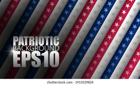 EPS10 background. 3D Patriotic background with US flag colors. Perfect for any use you want to make of it.
