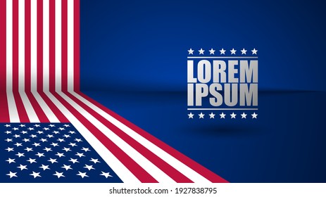 EPS10 background. 3D Patriotic background with US flag colors. Perfect for any use you want to make of it.