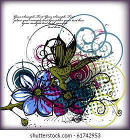 eps10 background with abstract flowers