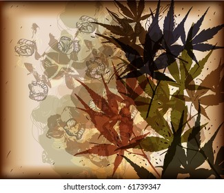 eps10 background with autumn leaves