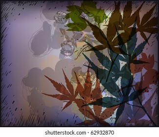 eps10 background with autumn leaves