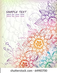 eps10 background with fantasy hand drawn flowers
