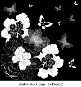 eps10 background with fantasy hand drawn flowers