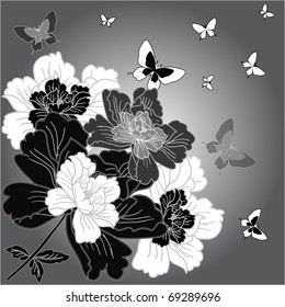 eps10 background with fantasy hand drawn flowers