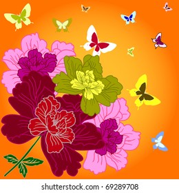 eps10 background with fantasy hand drawn flowers