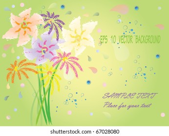 eps10 background with hand drawn fantasy flowers