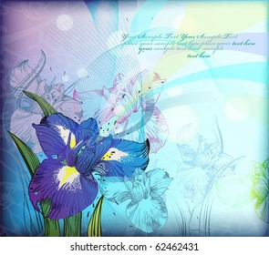 eps10 background with hand-drawn irises