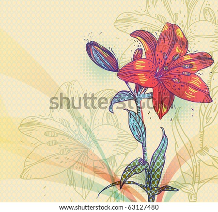 eps10 background with a single bright lily