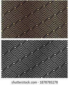 eps10 backgrounds. spiky geometric square stripes pattern. 1920s classic luxury gold color