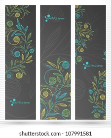 eps10, banner with floral pattern