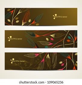 eps10, banner with floral pattern