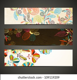 eps10, banner with floral pattern