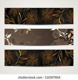 eps10, banner with floral pattern