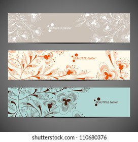 eps10, banner with floral pattern