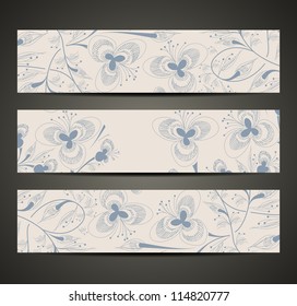 eps10, banner with floral pattern