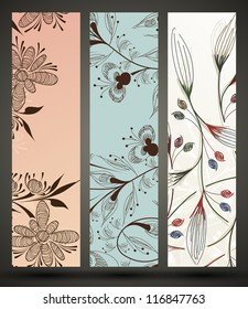 eps10, banner with floral pattern