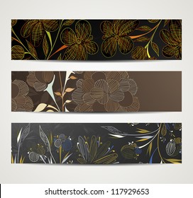 eps10, banner with floral pattern