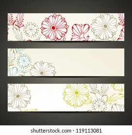 eps10, banner with floral pattern