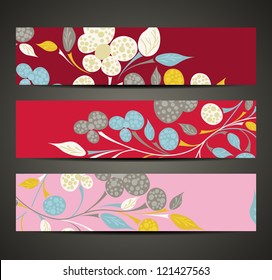 eps10, banner with floral pattern