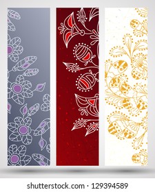 eps10, banner with floral pattern