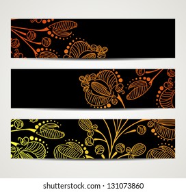 eps10, banner with floral pattern