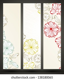 eps10, banner with floral pattern