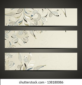 eps10, banner with floral pattern