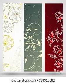 eps10, banner with floral pattern