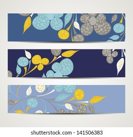 eps10, banner with floral pattern