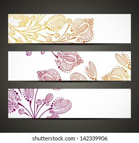 eps10, banner with floral pattern