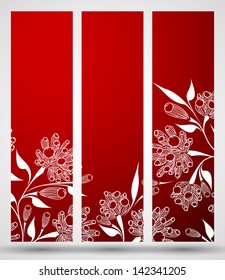 eps10, banner with floral pattern