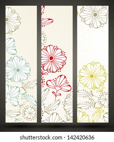 eps10, banner with floral pattern