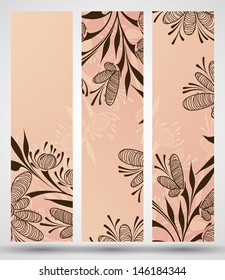 eps10, banner with floral pattern