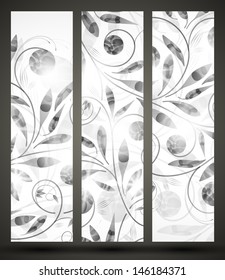 eps10, banner with floral pattern