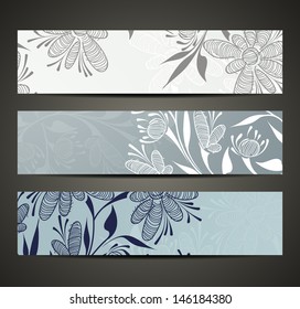 eps10, banner with floral pattern
