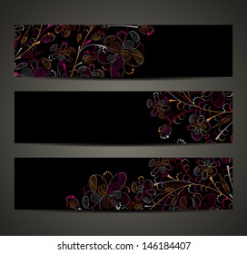 eps10, banner with floral pattern