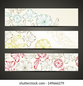 eps10, banner with floral pattern