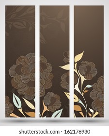 eps10, banner with floral pattern