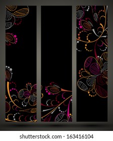eps10, banner with floral pattern