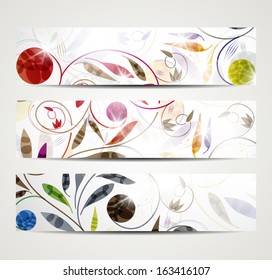 eps10, banner with floral pattern